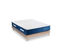 Ensemble Dolce Vita 140x190 cm + sommier bois - Ressorts + mémoire - Ep. 28 cm