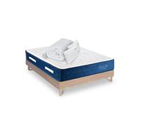 Ensemble Dolce Vita 180x200 cm + sommier bois + accessoires - Ressorts + mémoire - Ep. 28 cm