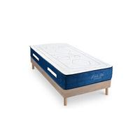 Ensemble Dolce Vita 90x200 cm + sommier bois - Ressorts + mémoire - Ep. 28 cm