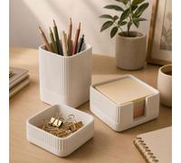Ensemble d'organisateurs de bureau en métal, 3 pièces, couleur gris