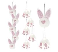 Ensemble d'ornements en peluche en forme de lapin - 12 pièces à suspendre, décoration avec pendentif, pièces de design douces en forme de lapin de longue durée | Décoration mignonne de branche d'un a