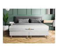 Ensemble double sommier + matelas LANCASTER ressorts ensaches et memoire de forme 200x200