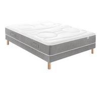 Ensemble Douces Nuits Mirage Mousse HR 35kg/m3 + Viscoélastique + Sommier Base Ferme 160x200 G
