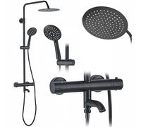 ENSEMBLE DOUCHE ET BAIGNOIRE LUNGO, THERMOSTAT NOIR, RÉF. REA-P4113