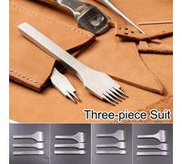 Ensemble D'outils D'artisanat Du Cuir En Acier Inoxydable, Ciseau À Trous De Gravure, Poinçon De Couture, Outils De Maroquinerie 3 Ensembles