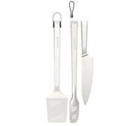 Ensemble d'outils de barbecue en 3 pièces : spatule, pince et couteau de chef, ensemble de qualité supérieure