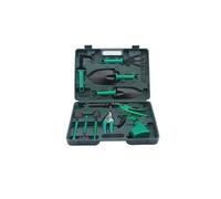 Ensemble d'outils de Jardin 10 pièces | Cisaille à tailler les arbres fruitiers, couteau à greffer, râteau, pelle ronde(Green)