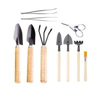 Ensemble d'outils de jardin - 10 pièces - Mini aide à creuser confortables - Ensemble d'outils de jardin robustes pour travaux lourds - Pour cours, balcons, terrasses, trottoirs, jardins, auvents