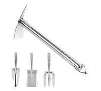 Ensemble d'outils de jardin 4 pièces poignée ergonomique laveuse | Outils de jardinage pour cour arrière, terrasse, pelouse, parc, ferme, pour personnes âgées, adultes, jardiniers