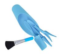 Ensemble D'outils de Jardin Bleu en Plastique pour Succulentes et Cactus | Comprend Pelle Seau, Cuillère à Terre, Perceur et Brosse, Prise Confortable, Jardinage Balcon