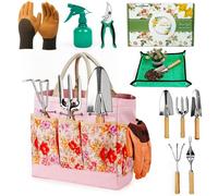 Ensemble d'outils de jardinage, 10 pièces, en acier inoxydable, avec sac de transport