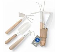 Ensemble d'outils de jardinage, 3 pièces : pelle à main, râteau, binette, en acier