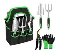 Ensemble D'Outils De Jardinage 8 Pièces en Acier Inoxydable Outils de | Set d'Outils à Main pour Fleurs et Jardin pour Désherbage Bêchage Ameublissement Transplantation Nettoyage Taille