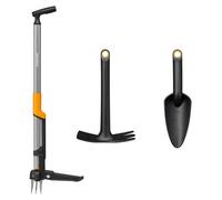 Ensemble d'outils de jardinage ergonomiques Fiskars, comprenant 3 pièces, dont un désherbeur