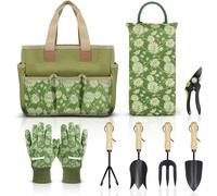 Ensemble d'outils de jardinage - Mobilier de jardin - Entretien du jardin - avec brouette à terre - Râteau de jardin - Sécateur - Fourche de jardin - pour l'entretien du jardin - Loisirs - 31 x 18 x 2