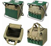 Ensemble d'outils de jardinage Organisateur Tabouret de jardinage pliant avec sac de rangement détachable