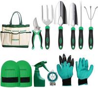 Ensemble d'outils de jardinage - Outils à main pour l'entretien du jardin - 5 pièces - Sac de transport inclus
