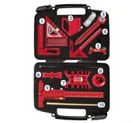 Ensemble d'outils de mise en page multifonction en alliage d'aluminium avec règle d'angle carré et jauge à queue d'aronde, kit de marquage rouge (10 pièces)