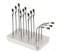 Ensemble d'outils de peinture de modélisme, 12 pinces en métal avec embouts en caoutchouc et boîte de rangement argentée, support flexible pour les travaux de détail complexes