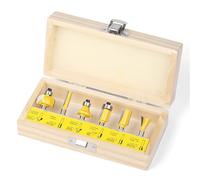 Ensemble D'outils De Routeur En Carbure Cémenté Massif, Tige De 6mm 1/4 '', Coupe-Machine De Découpage, Fraise For Le Travail Du Bois, Boîte En Option 6 Pièces(6mm Shank and box)