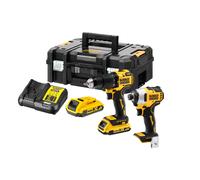 DeWalt Visseuse à percussion sans fil DCK2062D2T Batterie combinée 18 V/2 Ah (2 pièces) Noir/Jaune