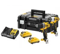 Ensemble d'outils DeWalt DCK2110L2T-QW (DCD701 + DCF801); 12 V; 2x3,0 Ah accu.