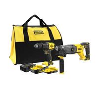 Ensemble d'outils électriques 18V - STANLEY - V20 SFMCD715/SFMCH900 - 2 batteries (4.0Ah+2.0Ah) - Sac inclus