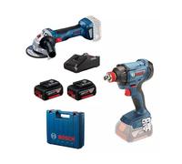 Bosch Professional - Kit combiné sans fil GDX 180-Li + GWS 180-Li, 2x 4,0 Ah + chargeur