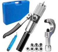 Ensemble d'outils hydrauliques pour le sertissage de tubes, comprenant un coupe-tube, un outil de debavurage et 7 embouts de sertissage pour tubes en cuivre de 3/8" à 1-1/8" (s dans les systèmes de ch