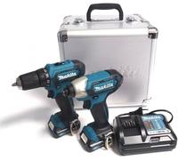 Ensemble de machines MAKITA AKU - tournevis DF333 et ynamométrique TD110 en coffret aluminium CLX224X