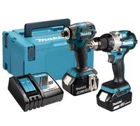 Makita DLX2527TJ Combiné Perceuse/visseuse Sans Fil 18 V Li-ion (DDF489) Et Visseuse À Percussion (DTD173) (2 Batteries 5,0 Ah) Dans Un Coffret Mbox
