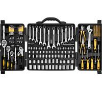 Ensemble d'outils mécaniques 207 pièces, douilles 1/4 po, 3/8 po et 1/2 po, SAE et métriques