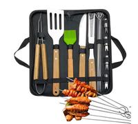 Ensemble d'outils pour barbecue Set de spatules pour barbecue 16 pièces | Accessoires en acier inoxydable Spatule Pince pour la cuisine extérieure Jardin pique-nique