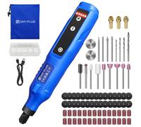 Ensemble d'outils rotatifs sans fil de 80 pièces - Mini-perceuse électrique - Recharge USB - Lampe de travail LED - 5 vitesses - Pour le bois, le métal, le verre et les bijoux