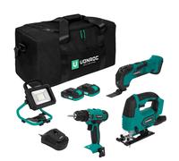 Ensemble d'outils sans fil Plate-forme de batterie 20V | 3 machines, 1 batterie 2.0Ah et chargeur inclus.