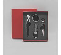 Ensemble d'ouvre-bouteille, accessoires de vin Areator Kit d'ouvre-bouteille de vin rouge Ensemble de tire-bouchon à vin manuel Ouvre-bouteille de vin avec étui pour cadeau(Rouge)