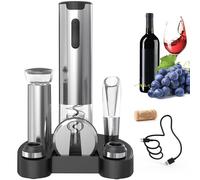 Ensemble d'ouvre-bouteilles électrique, 7 en 1, rechargeable, couleur argent