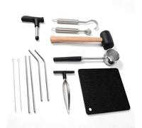 Ensemble d'ouvre-noix de coco en acier inoxydable de qualité alimentaire | Ensemble d'outils d'ouverture de noix de coco, perforateur de coquille de noix de coco, Kit de marteau en caoutchouc