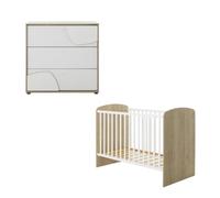 Ensemble duo lit 60x120 et commode - GALIPETTE - Beige
