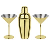 Ensemble d'ustensiles de bar Sambonet Set3t.Cockt.Martini, en acier inoxydable avec finition PVD dorée, référence 41494-G3, code EAN 8014808424168