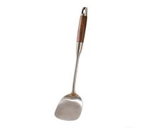 Ensemble d'ustensiles de cuisine avec manche en bois en acier inoxydable 316L - Spatule wok, louche, cuillère pour gadgets de cuisine 39 x 7,5 cm (spatule Wok Spatula)