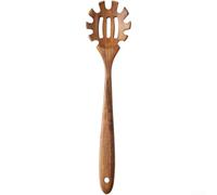 Ensemble d'ustensiles de cuisine en bois de teck pour spaghetti et friture, spatule et fourchette antiadhésives, résistants à la chaleur, marron avec aspect exquis