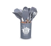 Ensemble d'ustensiles de cuisine Gris Plastique H32xl12.3xL12.3cm