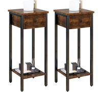 Ensemble élégant Azomor composé de deux tables d'appoint étroites avec tiroir pour le salon