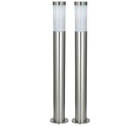Ensemble élégant de 2 lampadaires en acier inoxydable base d'éclairage extérieur 1x E27 IP44