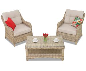 Ensemble en résine tressée Toledo Terrace Garden Point beige