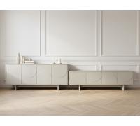 Ensemble ESTEBAN avec buffet 180 cm + meuble TV 180 cm formes géométriques beige BOBOCHIC Beige
