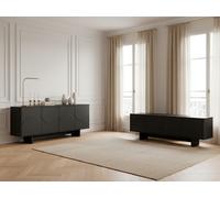 Ensemble ESTEBAN avec buffet 180 cm + meuble TV 180 cm formes géométriques noir BOBOCHIC Noir
