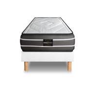 Ensemble Exclusive 120 x 200 cm sommier Kit Blanc - 22cm - Ressorts ensachs et mmoire de forme - Equilibr - Sommier kit Blanc