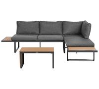 Ensemble Extérieur Modulable Canapé 4 Places et Table Basse Coussins Gris et Mar